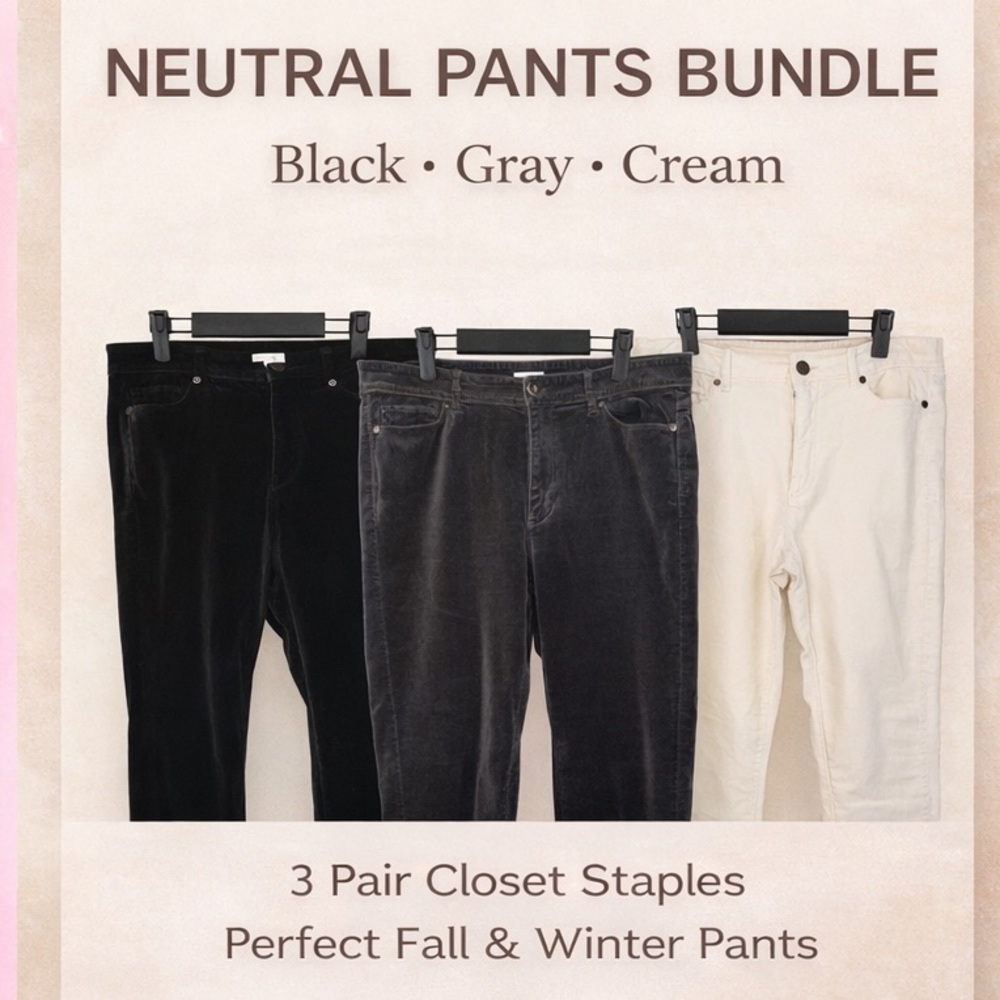 3 pairs bundle J. Jill Black Velvet Pants
